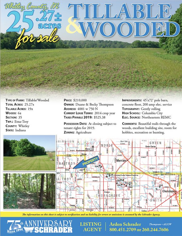 Listing brochure cover - Tillable/Wooded Land